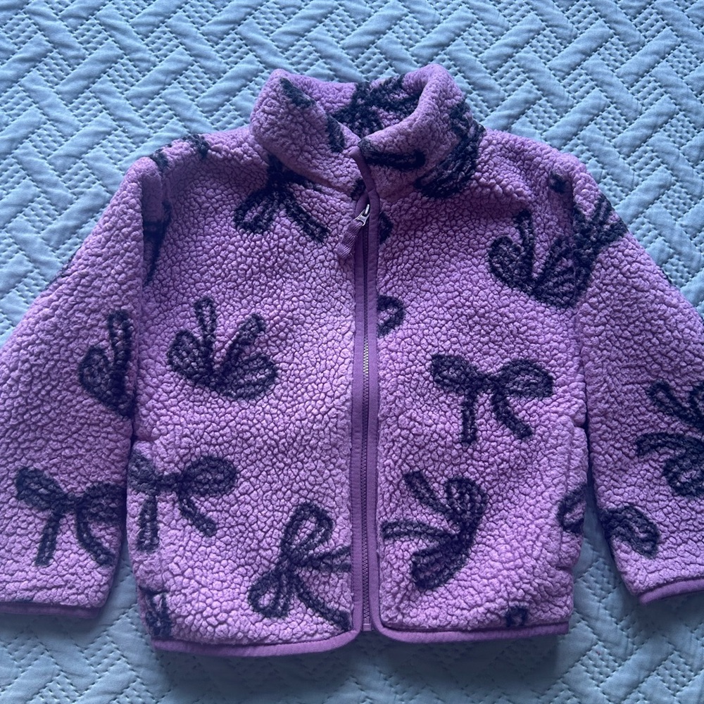 Jumping Beans Purple Fleece Jacket with Bow Design